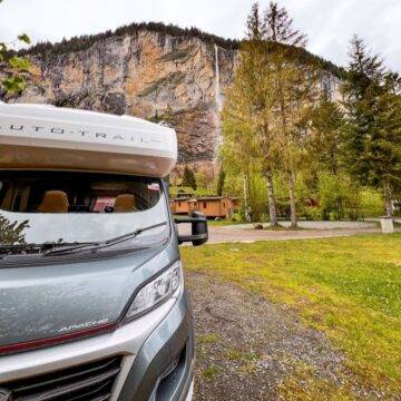 Paul's RV parked up at a campsite in Salzburg